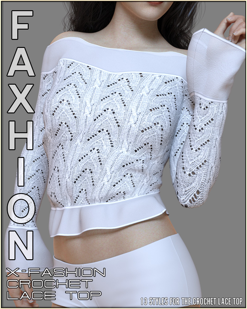 Faxhion - X-Fashion Crochet Lace Top by N/A