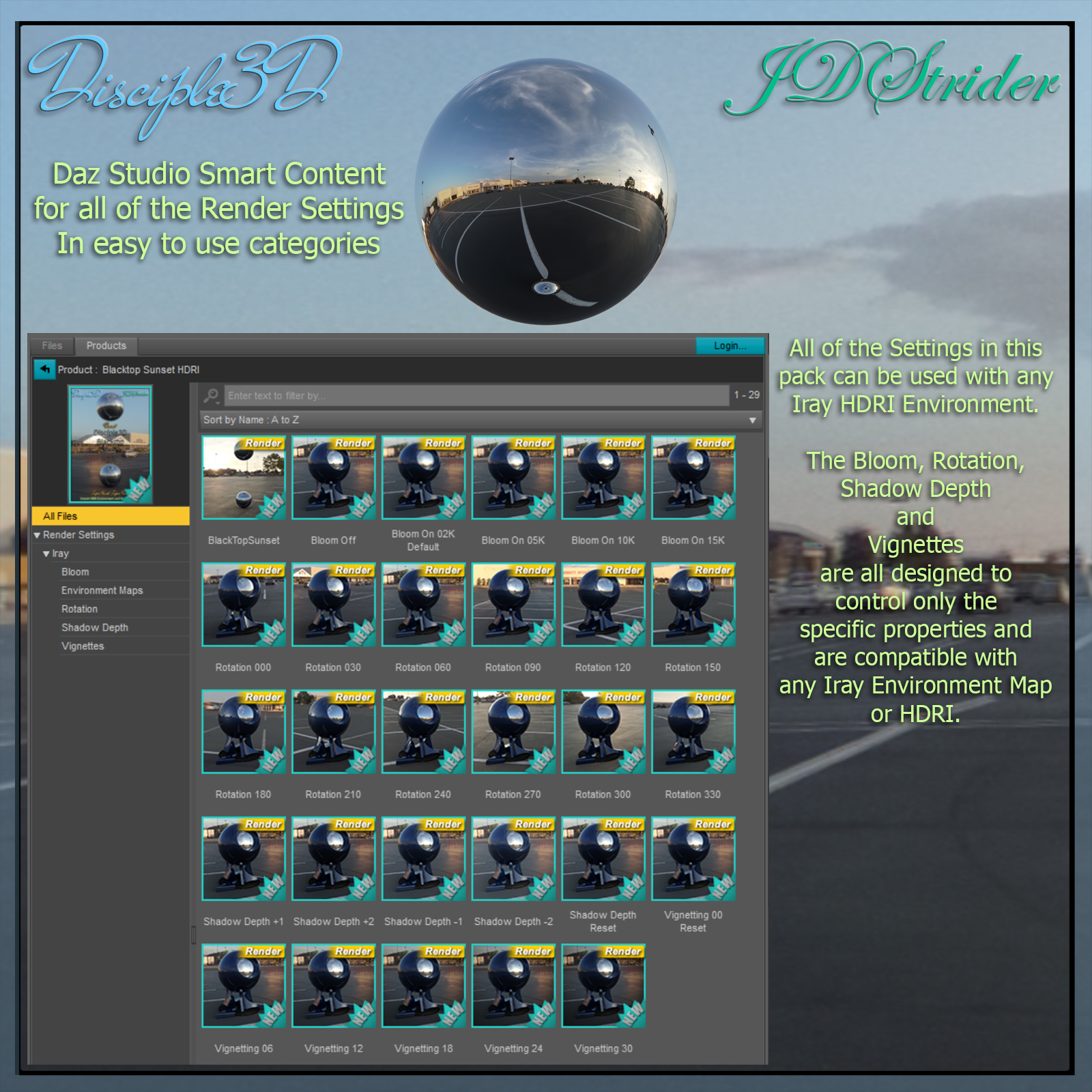 Disciple3D - Blacktop Sunset HDRI by N/A