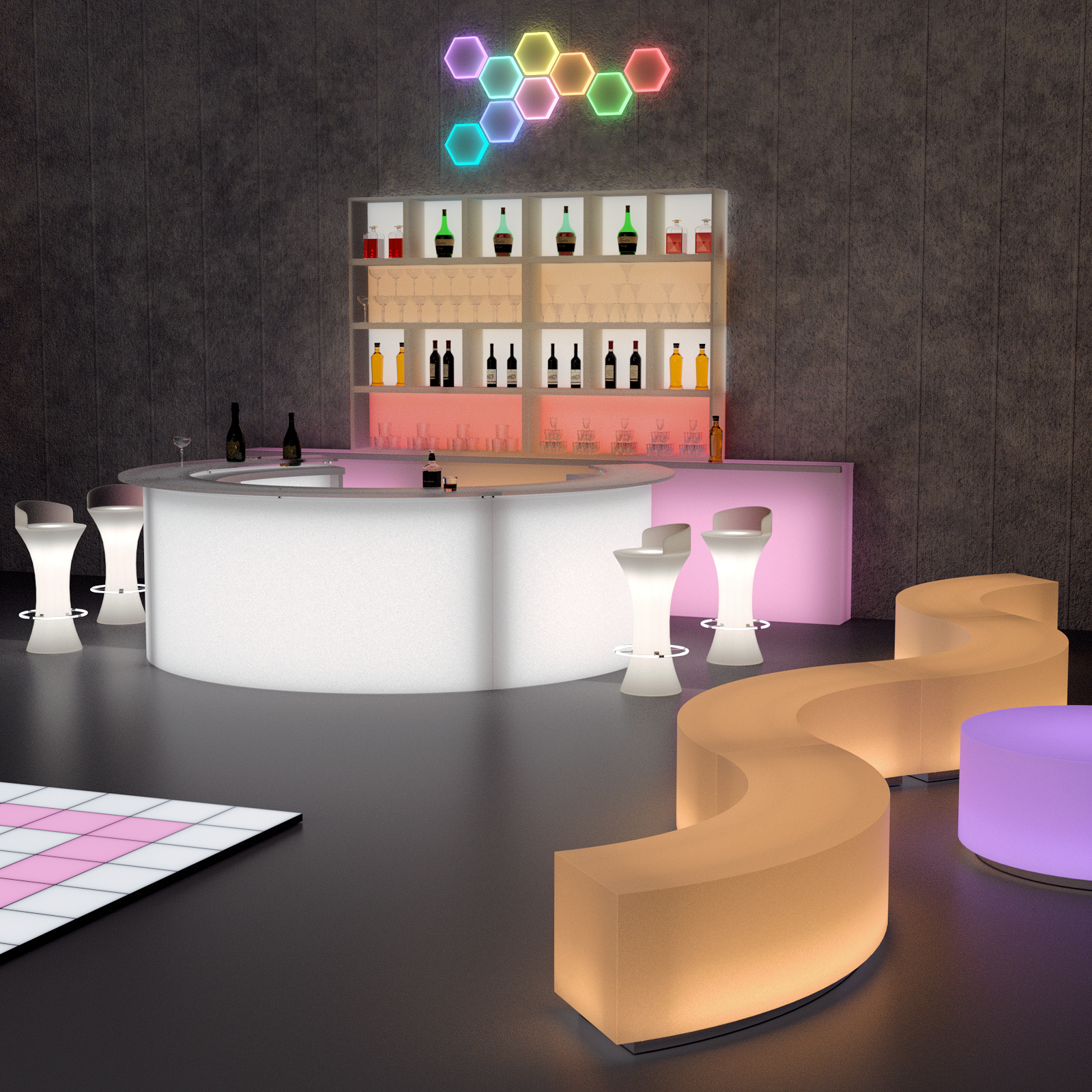 Night lights: Lighted furniture for Daz Studio Iray by N/A