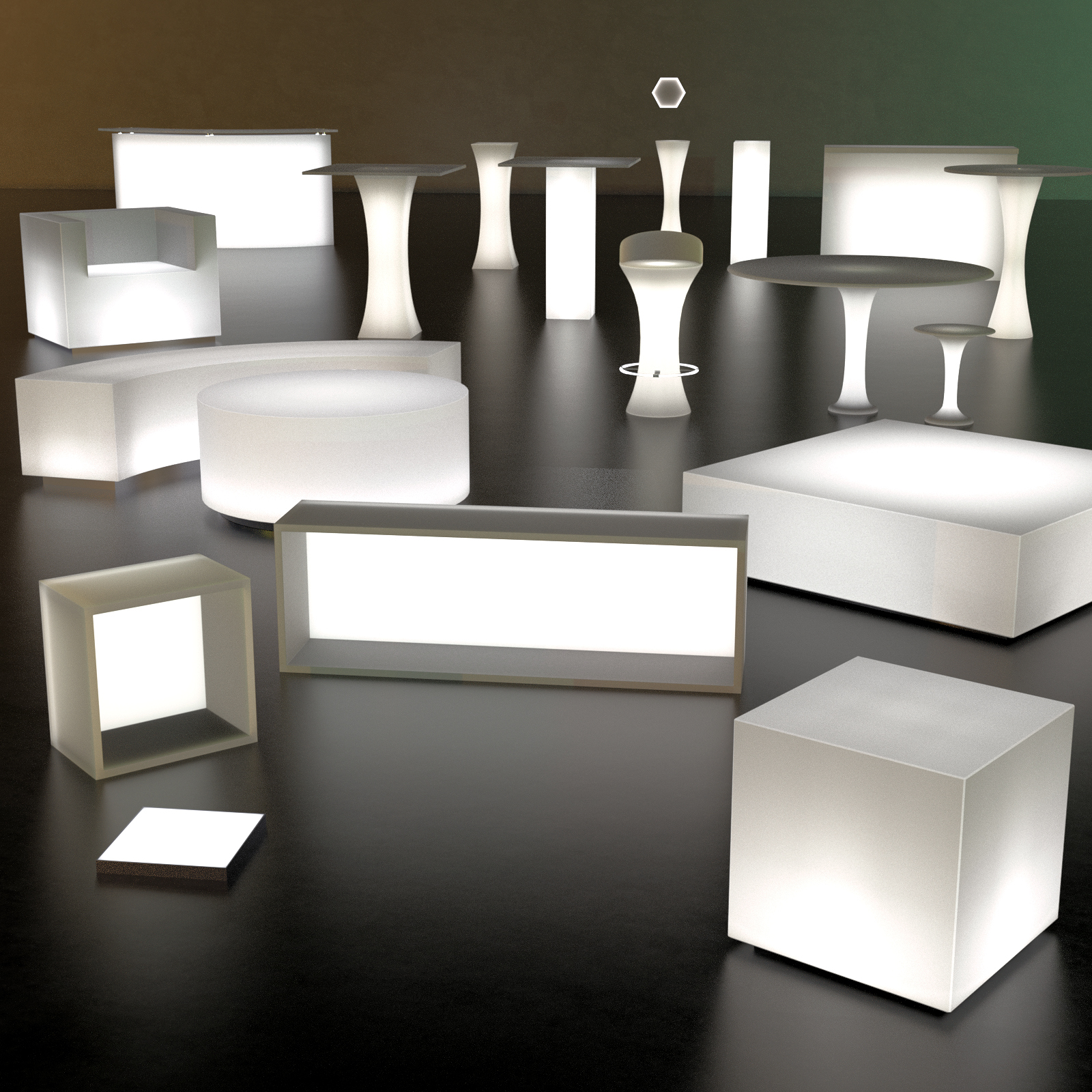 Night lights: Lighted furniture for Daz Studio Iray by N/A