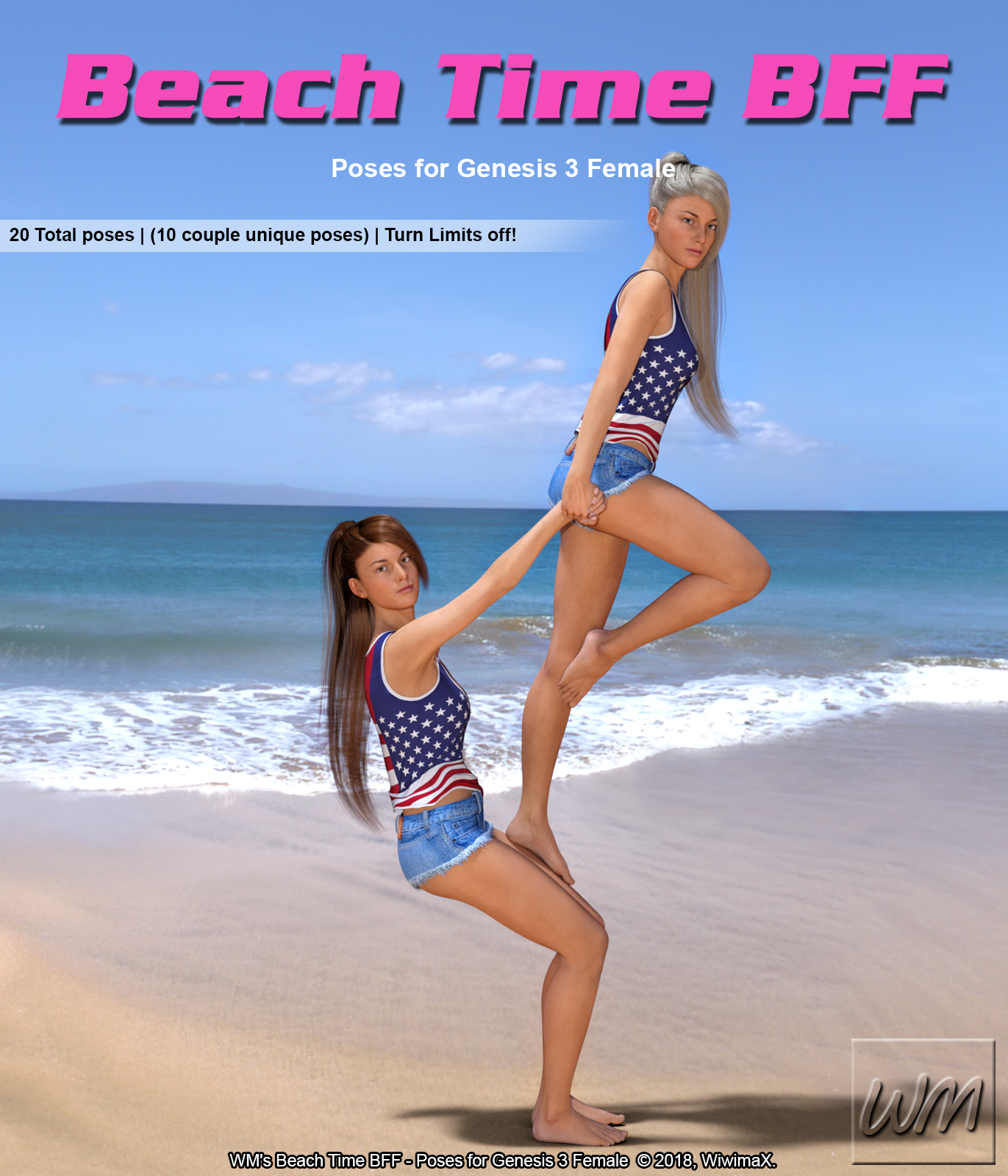 WM's Beach Time BFF - Poses for Genesis 3 Female by N/A