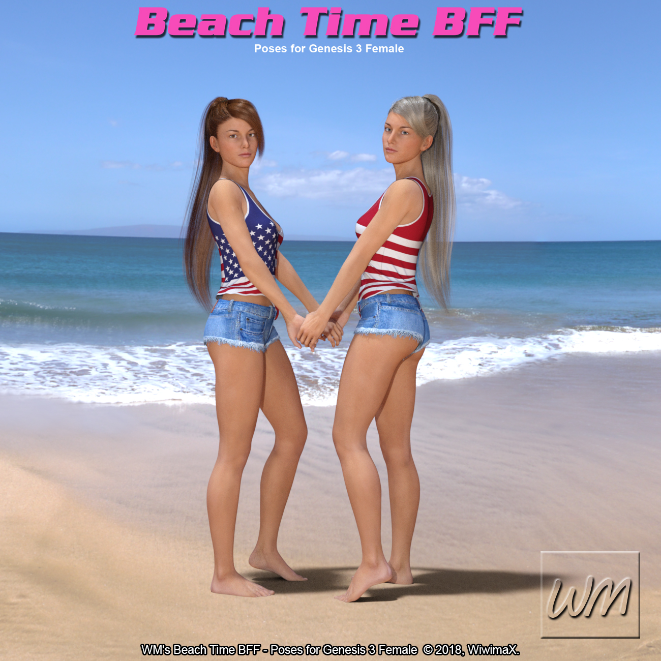 WM's Beach Time BFF - Poses for Genesis 3 Female by N/A