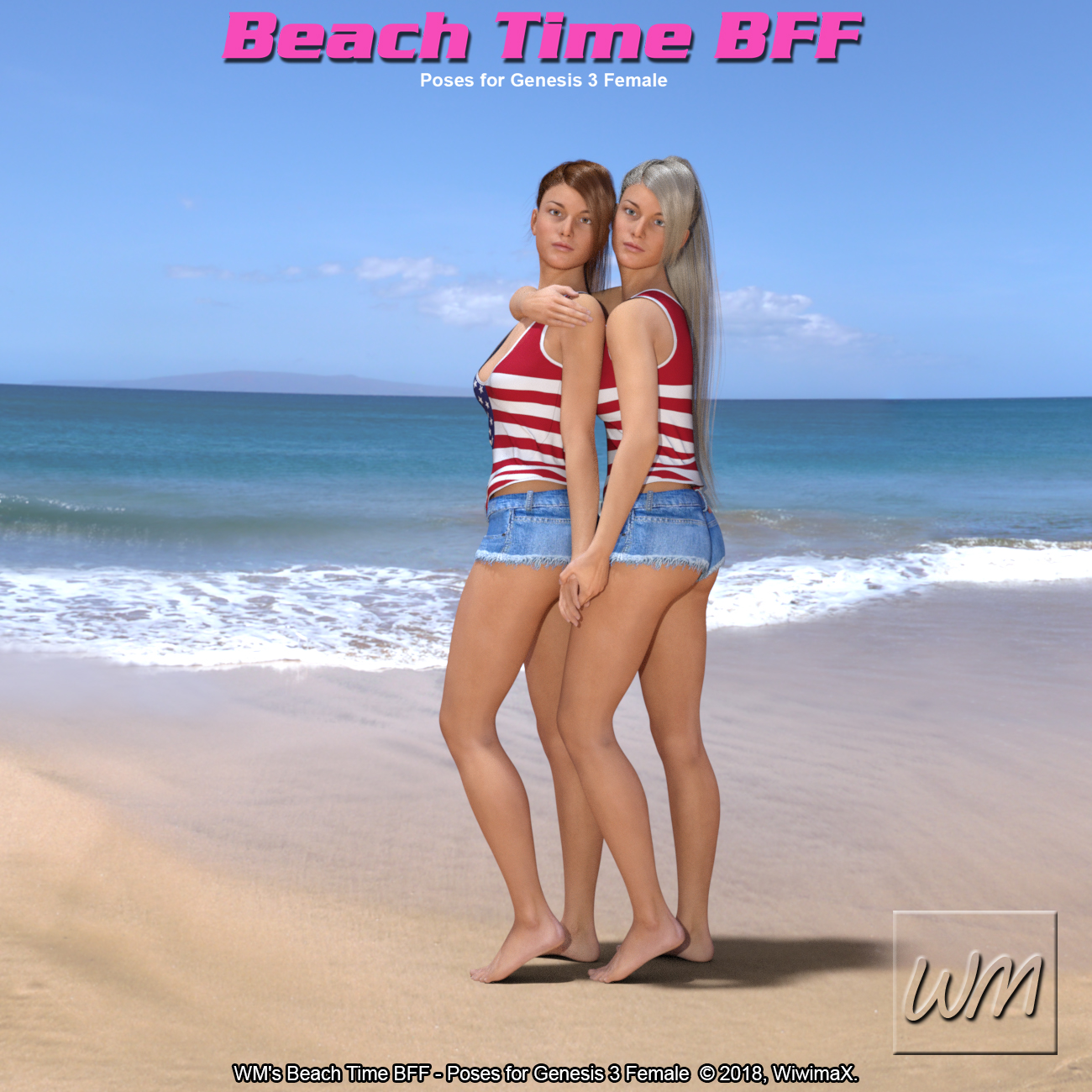 WM's Beach Time BFF - Poses for Genesis 3 Female by N/A