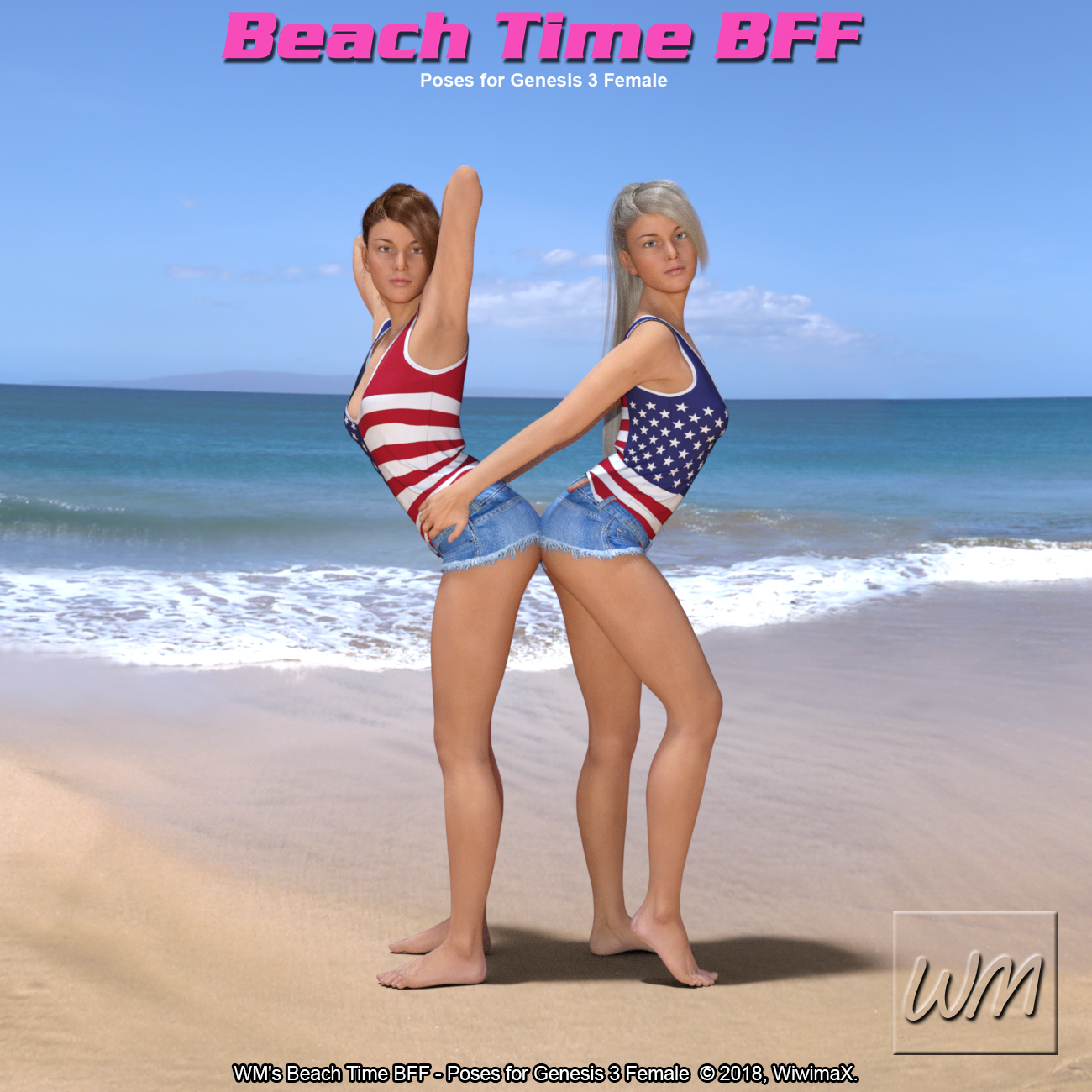 WM's Beach Time BFF - Poses for Genesis 3 Female by N/A