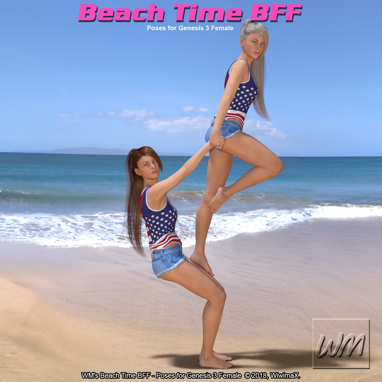 WM's Beach Time BFF - Poses for Genesis 3 Female by N/A
