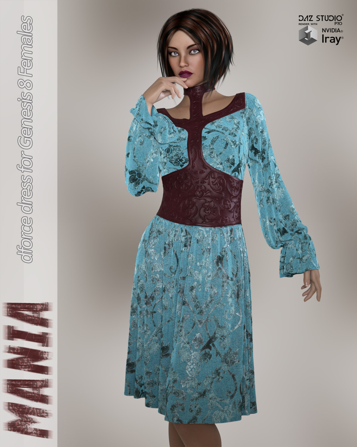 Mania dForce dress for Genesis 8 Females by N/A