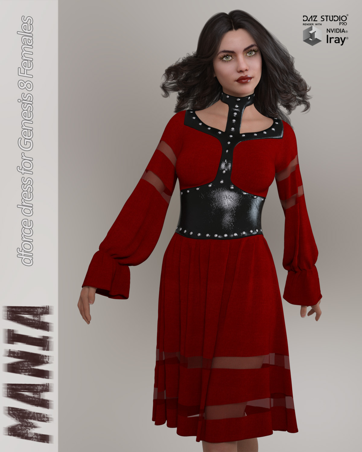 Mania dForce dress for Genesis 8 Females by N/A