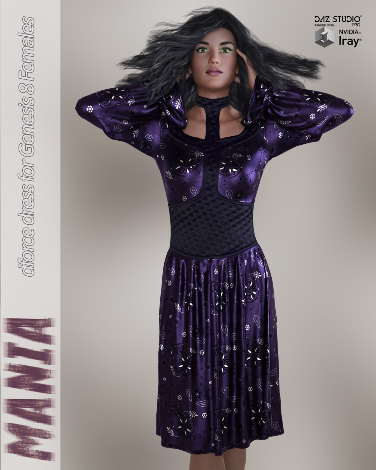 Mania dForce dress for Genesis 8 Females by N/A