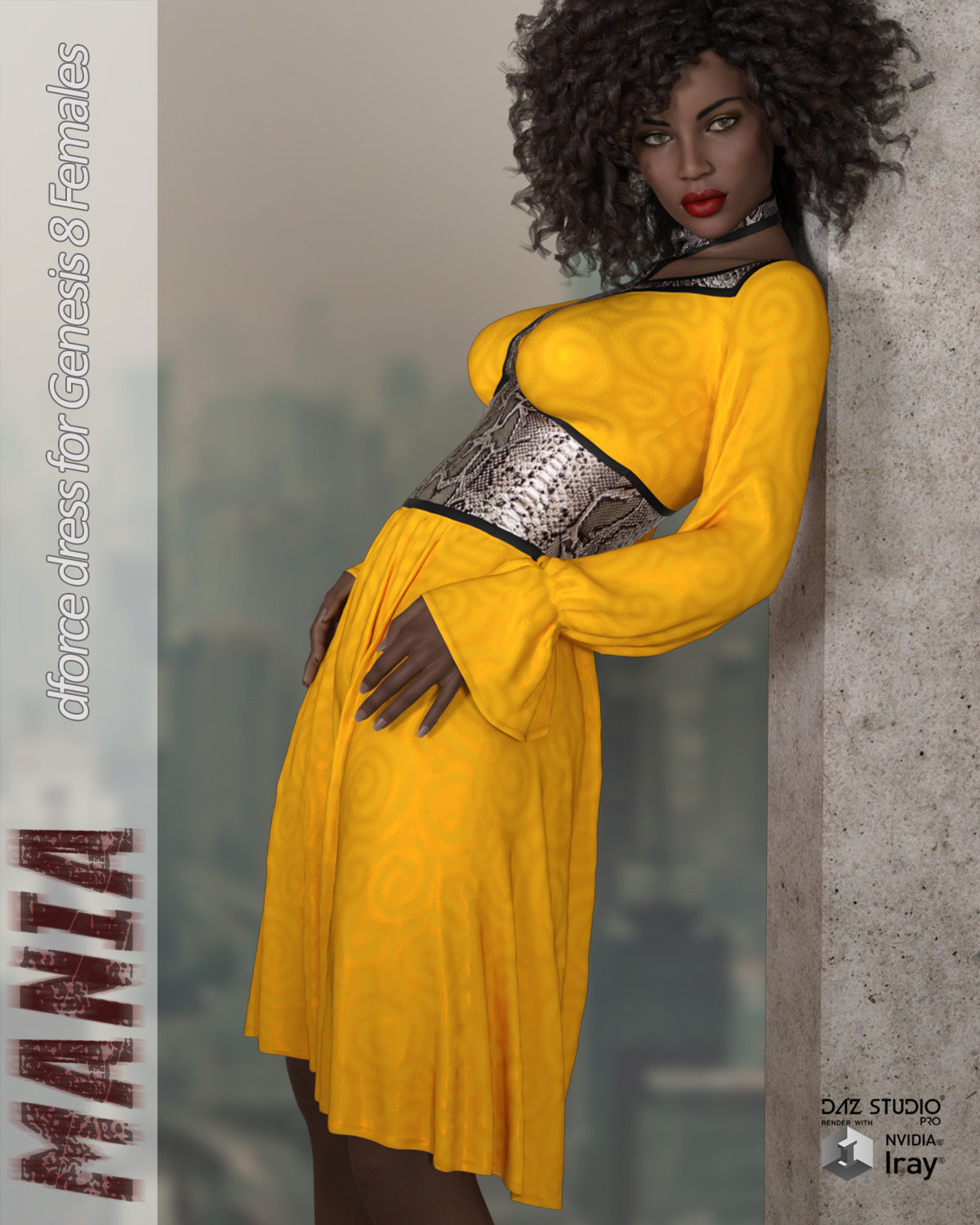 Mania dForce dress for Genesis 8 Females by N/A