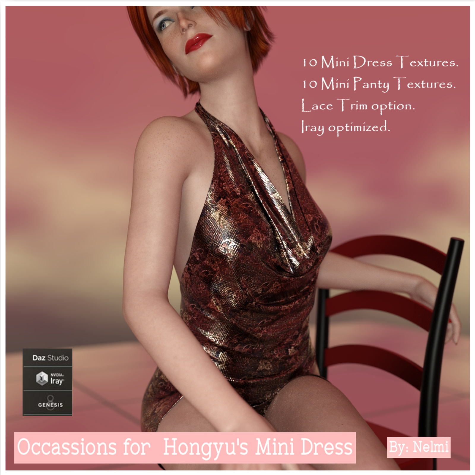 Ocassions Texture set for Mini Dress by Hongyu Genesis 8 and Victoria 8 by N/A