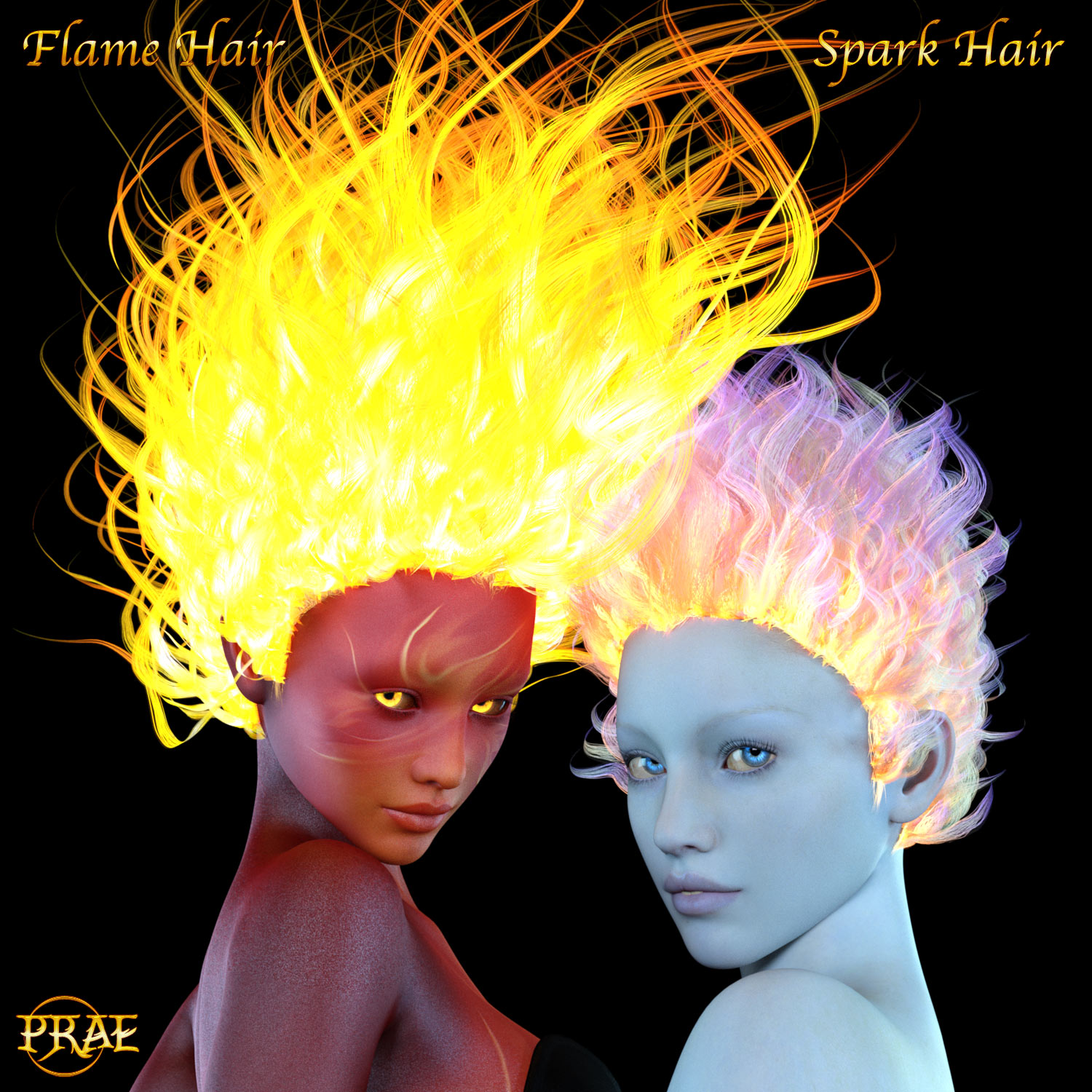 Prae-Fire Hair Double Pack G3/G8 Daz by N/A