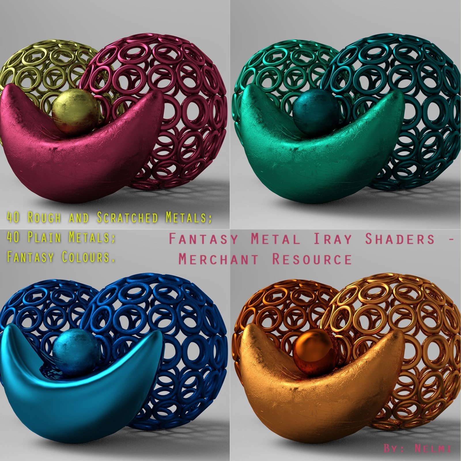80 Fantasy Metal Iray Shaders - MR by N/A