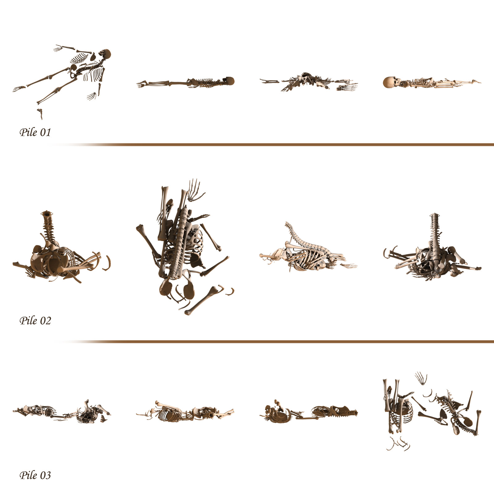 Piles of Bones for G8M Skeleton by N/A