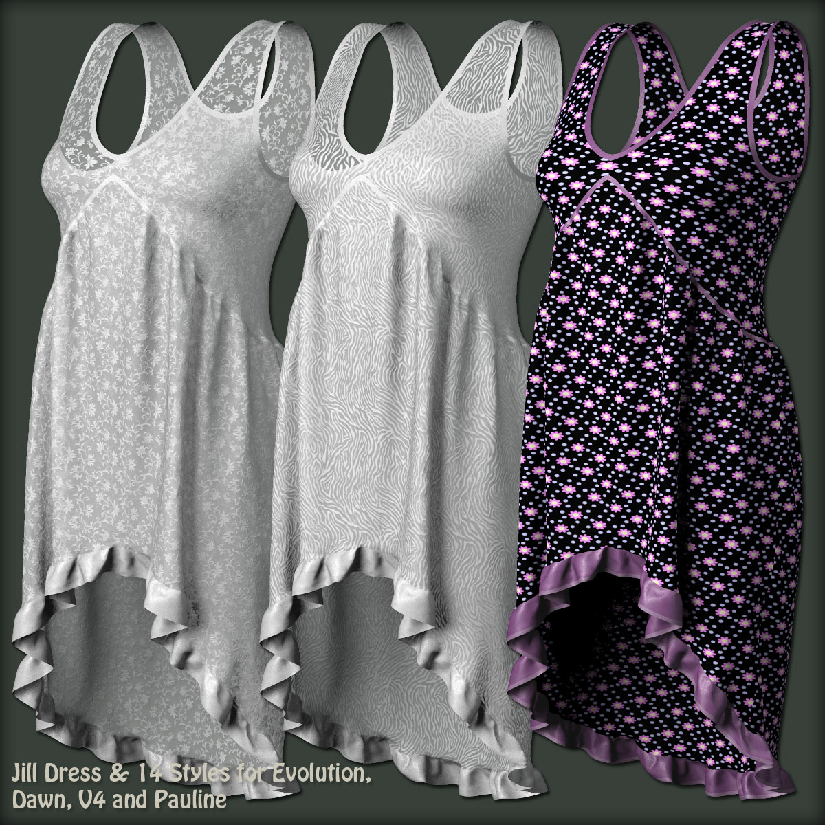 Jill Dress and 14 Styles for Evolution, V4, Dawn and Pauline by N/A