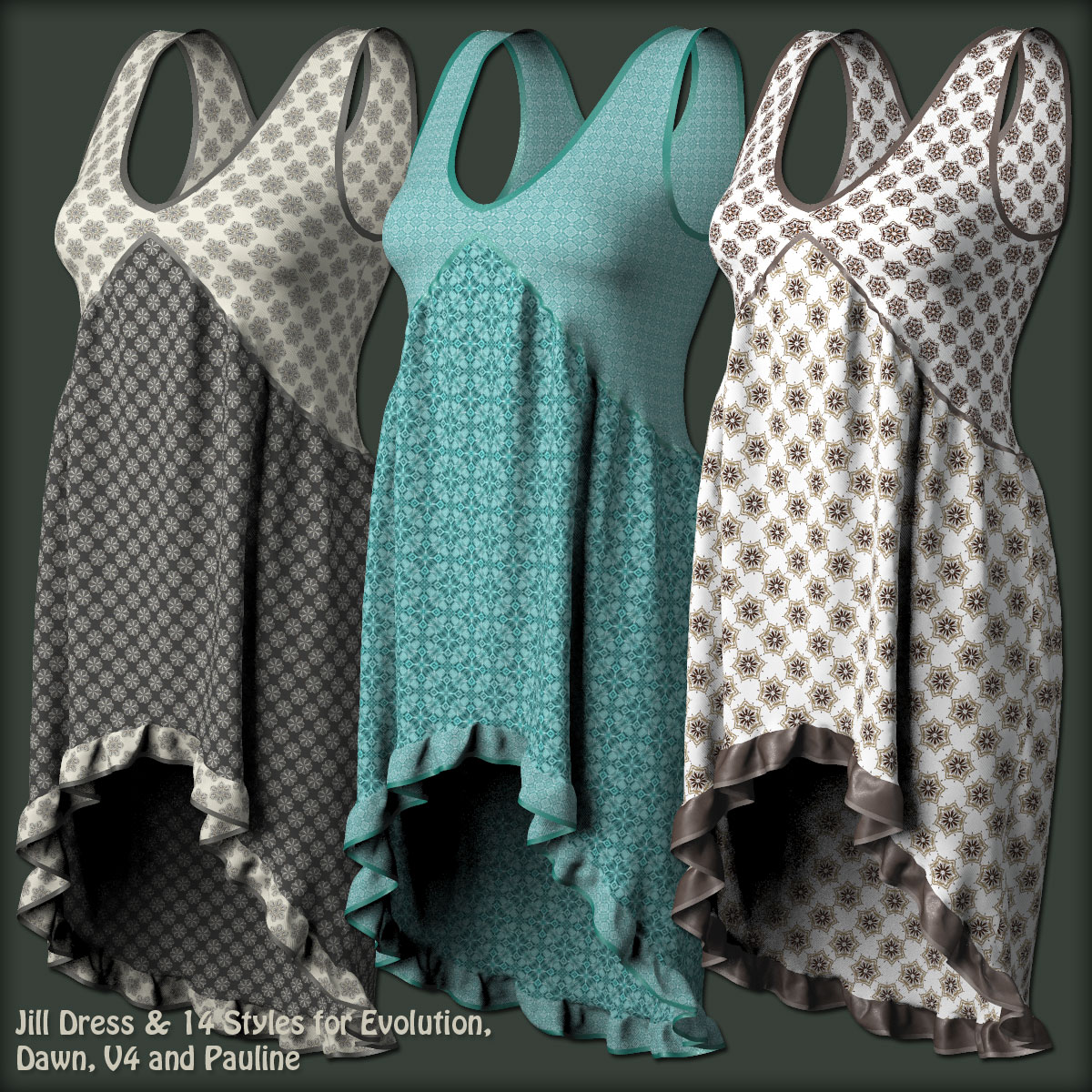 Jill Dress and 14 Styles for Evolution, V4, Dawn and Pauline by N/A