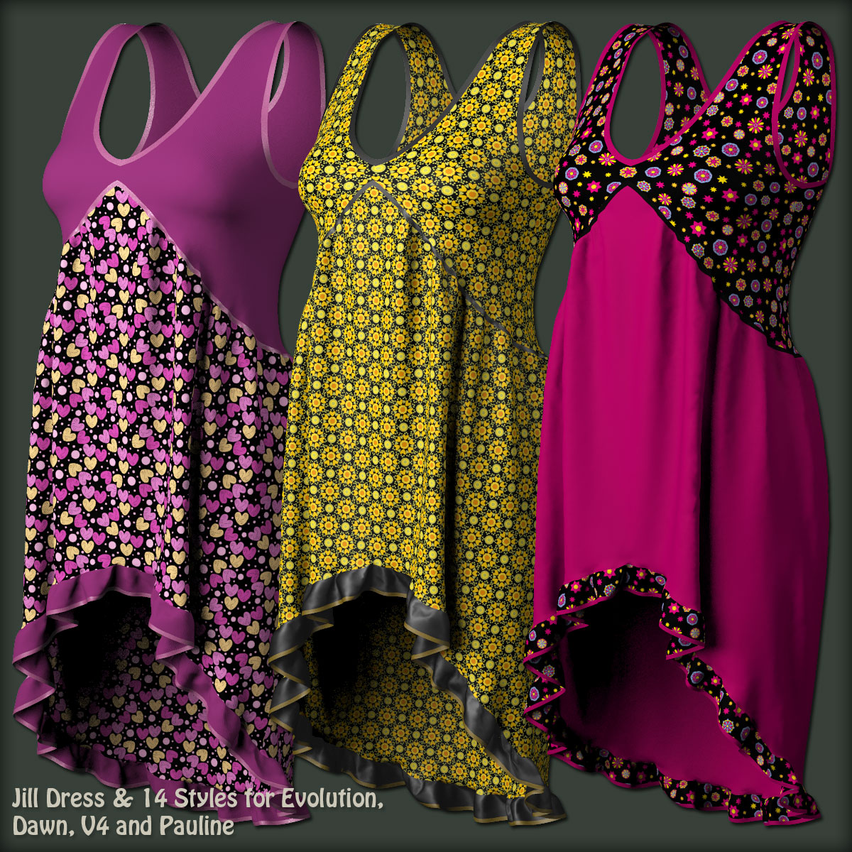 Jill Dress and 14 Styles for Evolution, V4, Dawn and Pauline by N/A