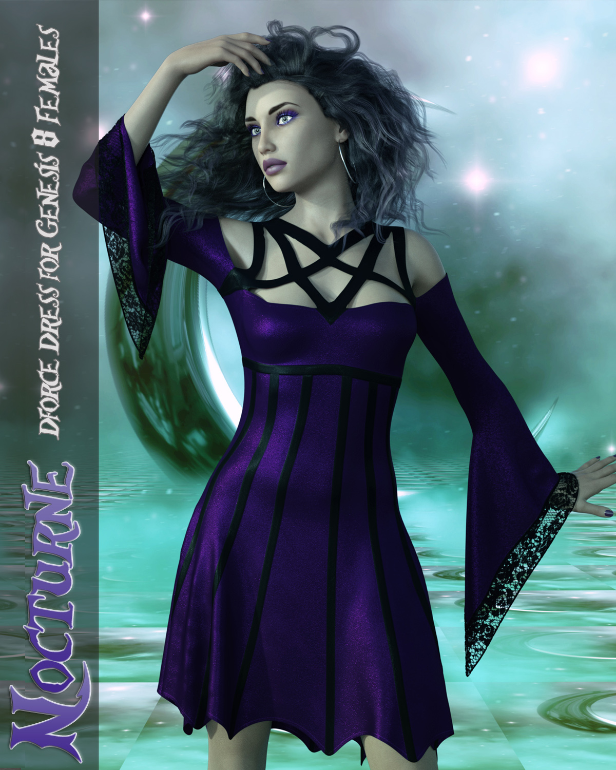 Nocturne - dForce dress for Genesis 8 Females by N/A