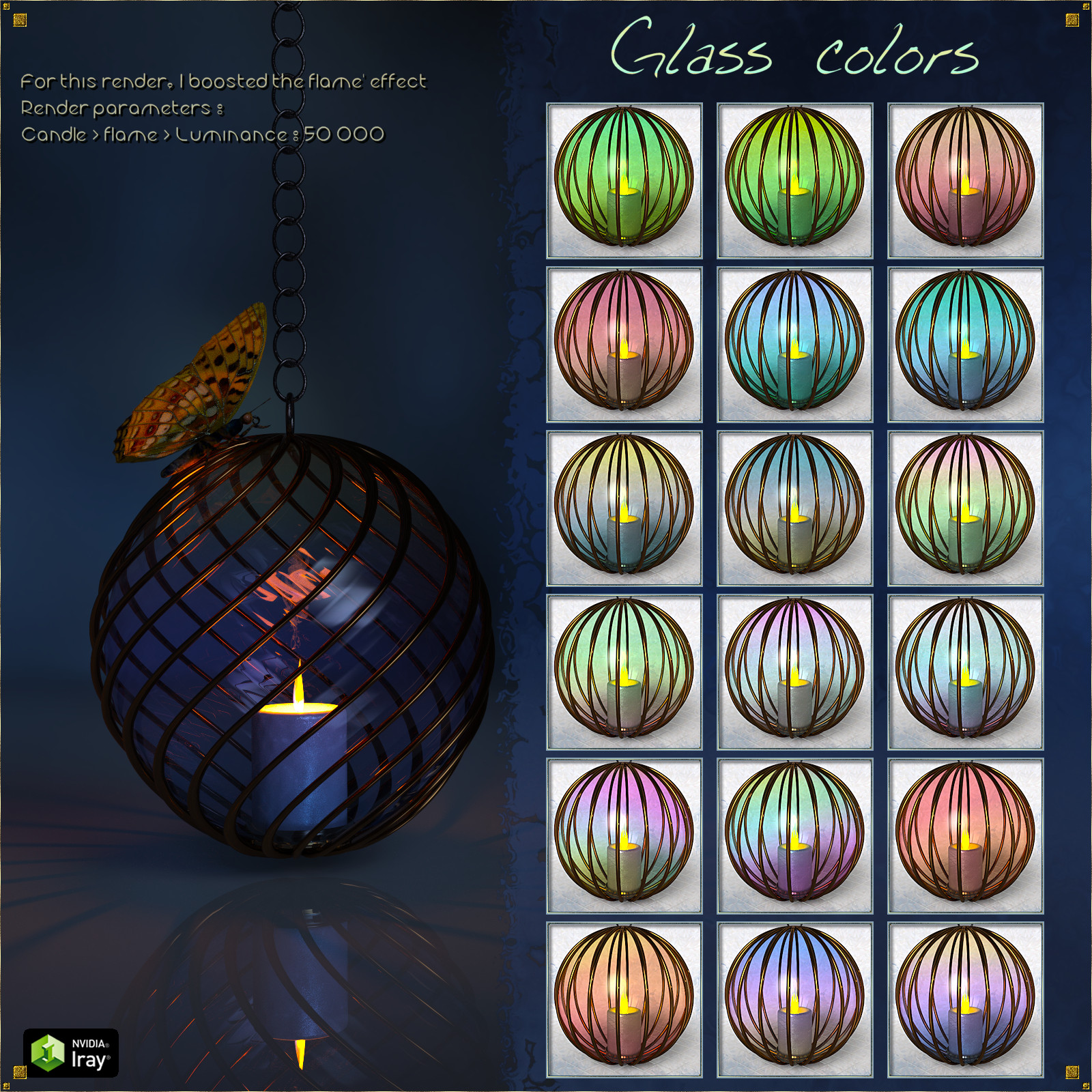 Caged Lanterns and Lamps for DAZ by N/A