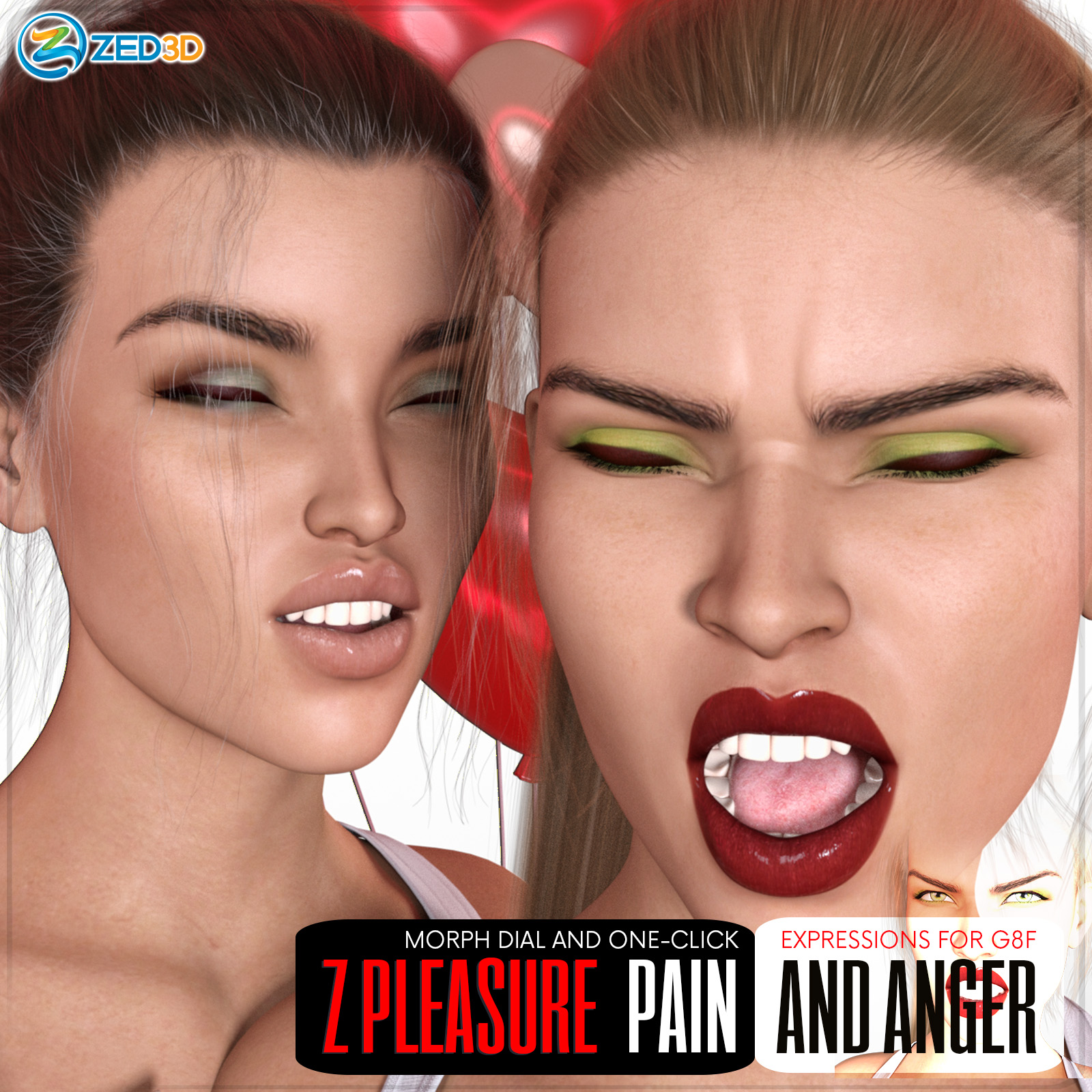 Z Pleasure Pain and Anger - Morph Dial and One-Click Expressions for G8F by N/A