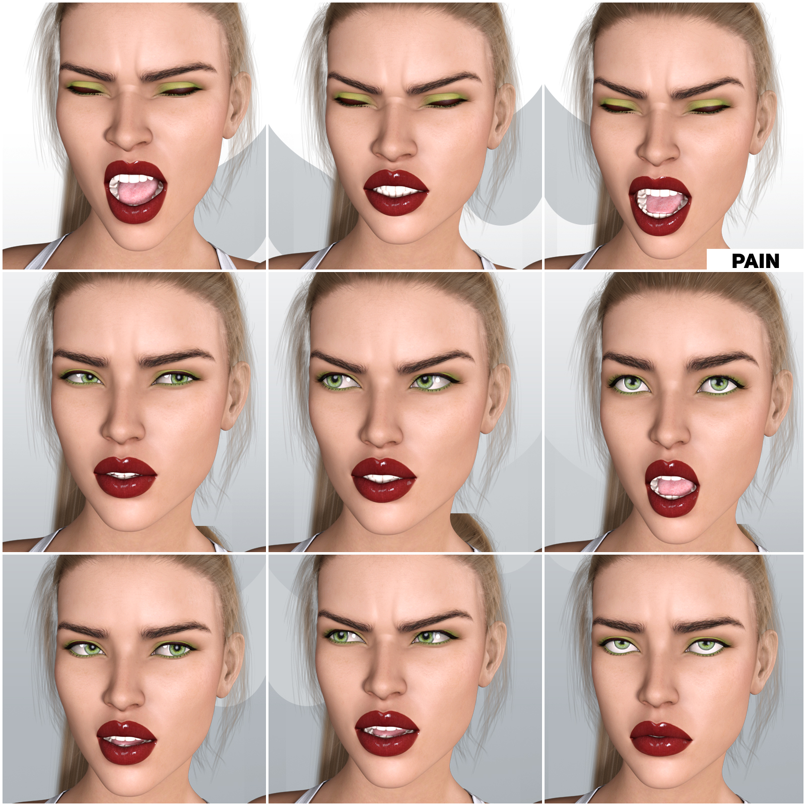 Z Pleasure Pain and Anger - Morph Dial and One-Click Expressions for G8F by N/A