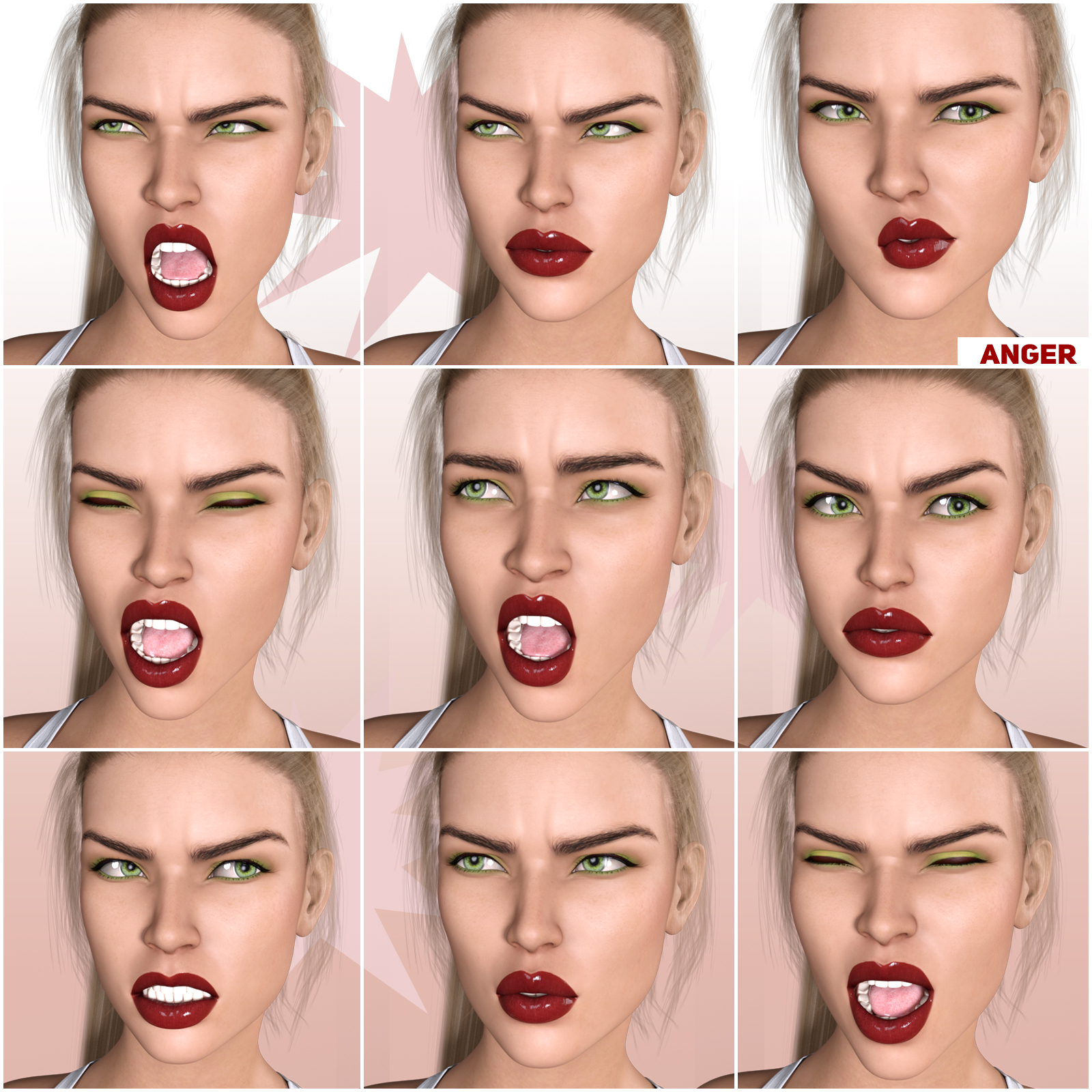 Z Pleasure Pain and Anger - Morph Dial and One-Click Expressions for G8F by N/A