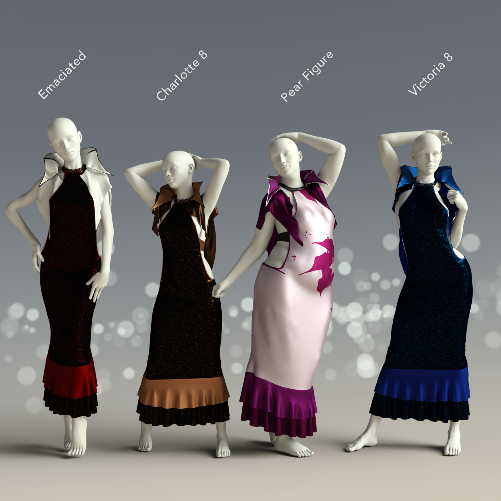 dForce Gothic Fashion Mantle Outfit for Genesis 8 Female by N/A