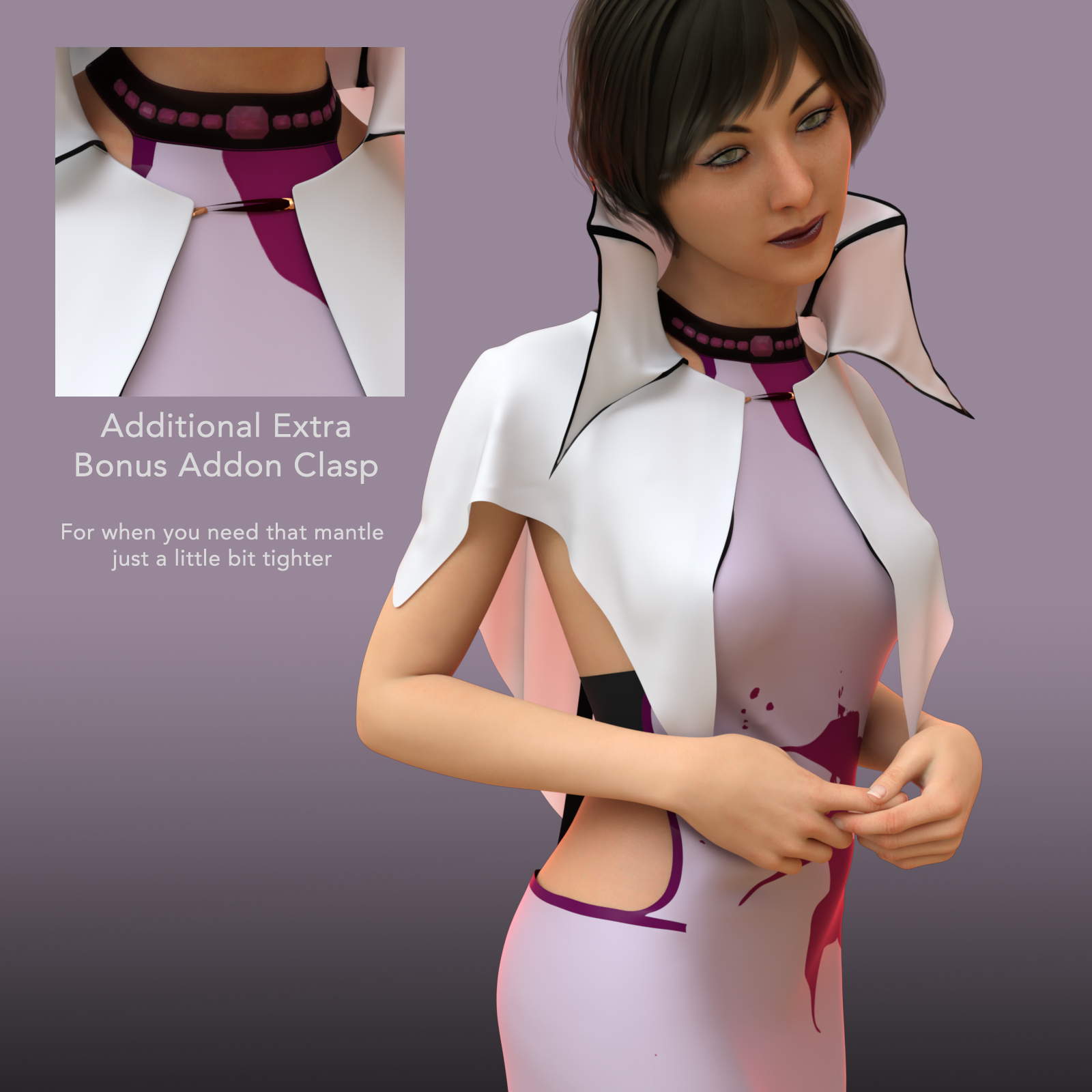 dForce Gothic Fashion Mantle Outfit for Genesis 8 Female by N/A