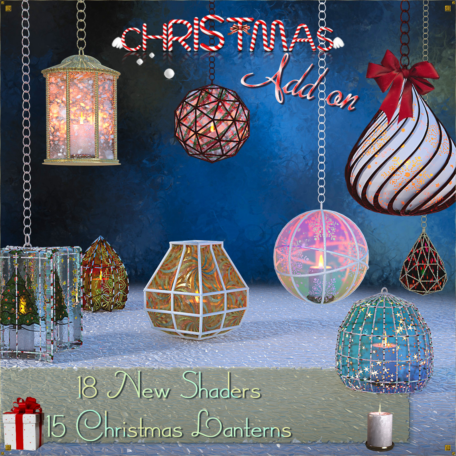Caged Lanterns - Christmas Add on for DAZ by N/A