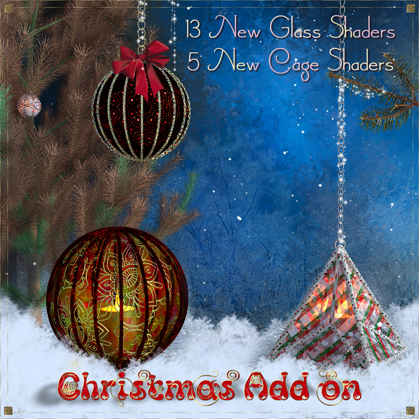 Caged Lanterns - Christmas Add on for DAZ by N/A