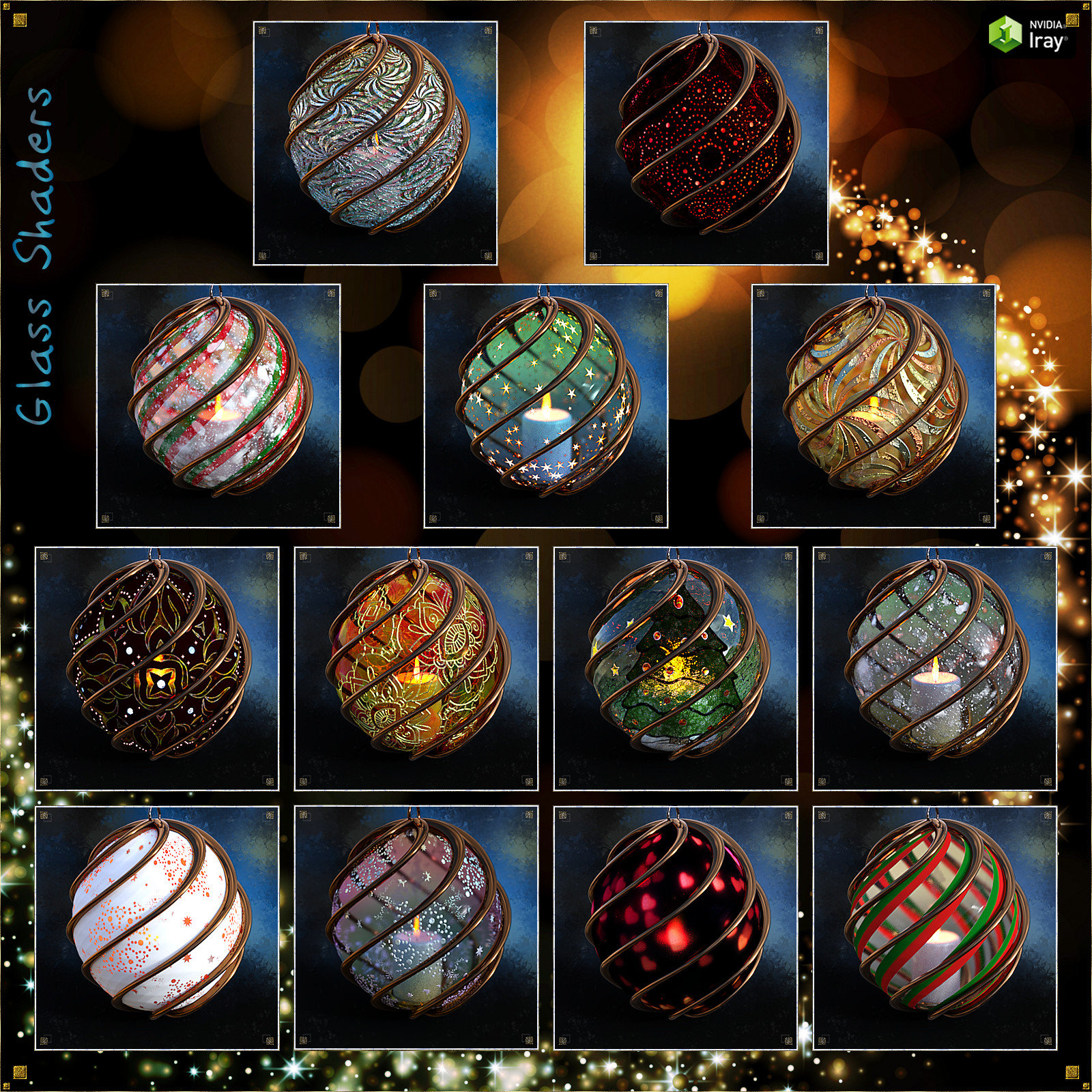 Caged Lanterns - Christmas Add on for DAZ by N/A