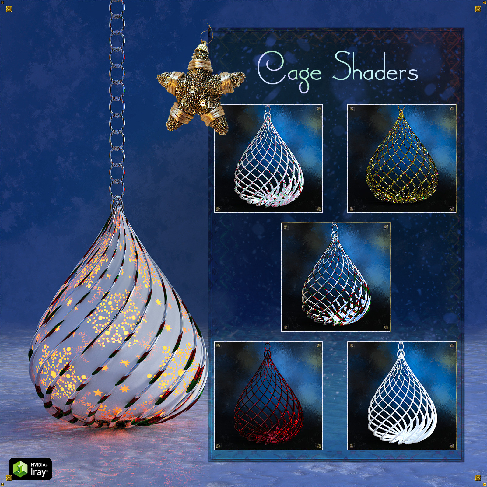 Caged Lanterns - Christmas Add on for DAZ by N/A