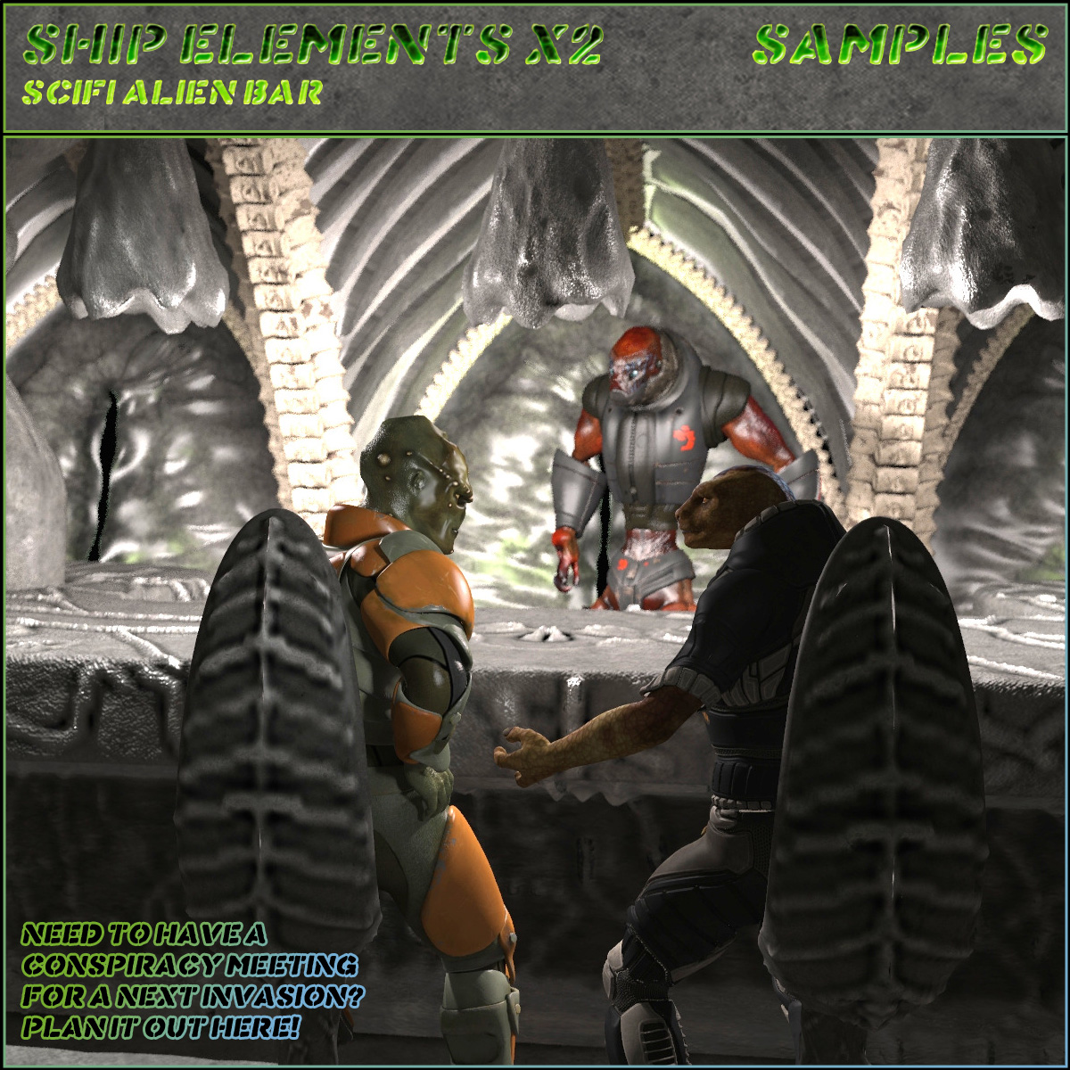 Ship Elements X2: SciFi Alien Bar by N/A