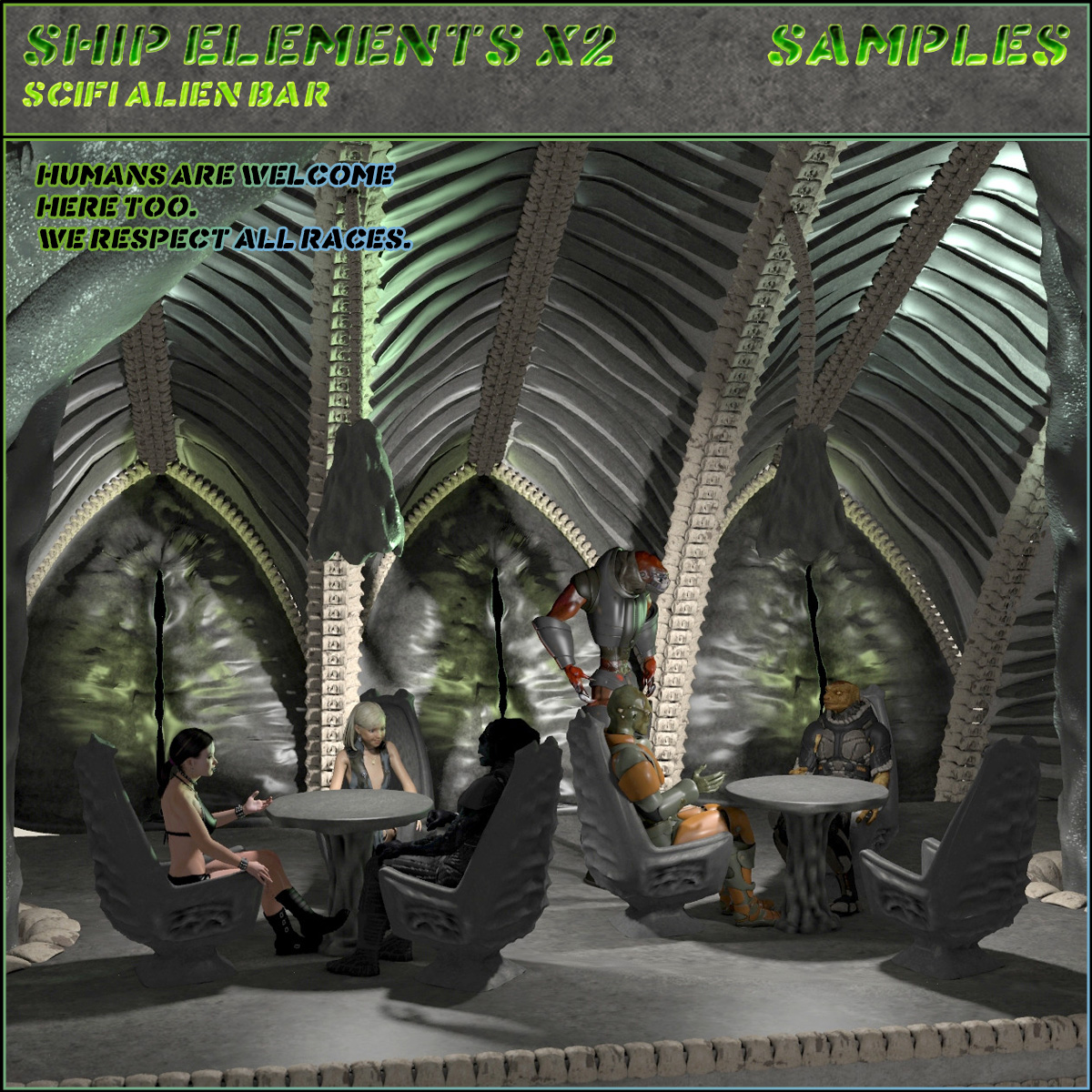 Ship Elements X2: SciFi Alien Bar by N/A
