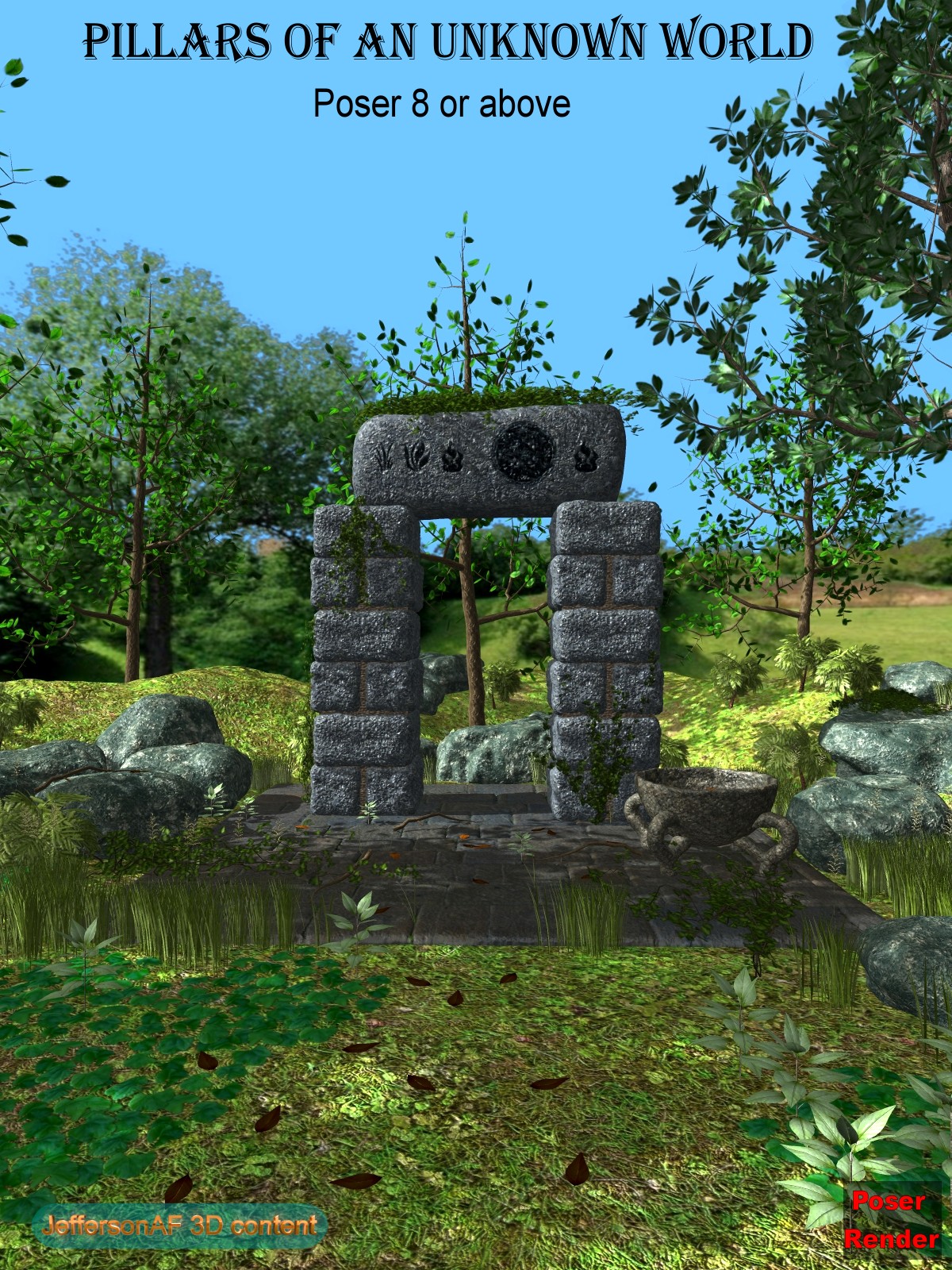 Pillars of an unknown world Poser by N/A