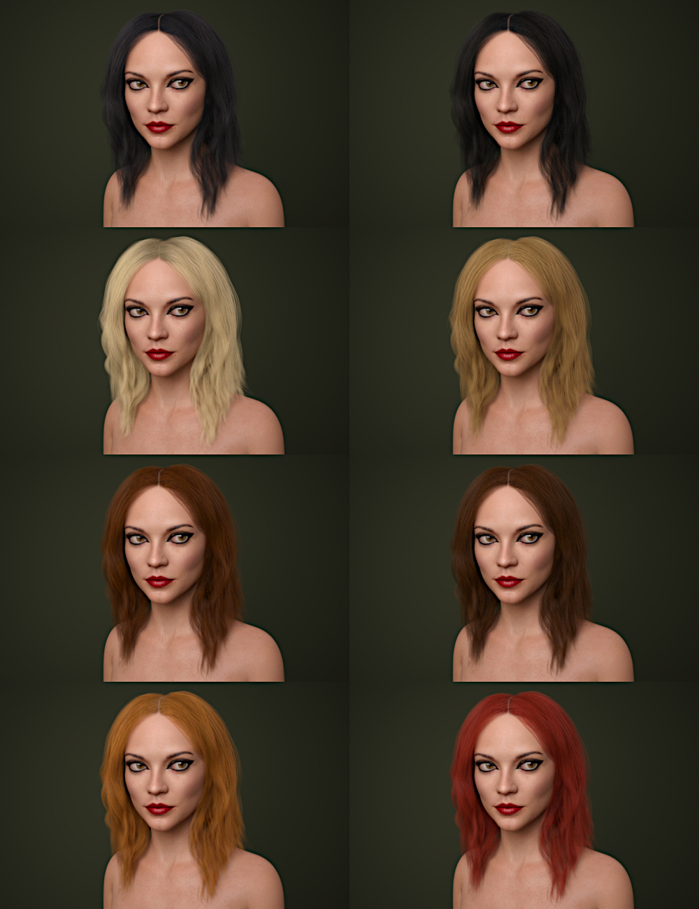 Eugenia Hair for Genesis 8 Females by N/A