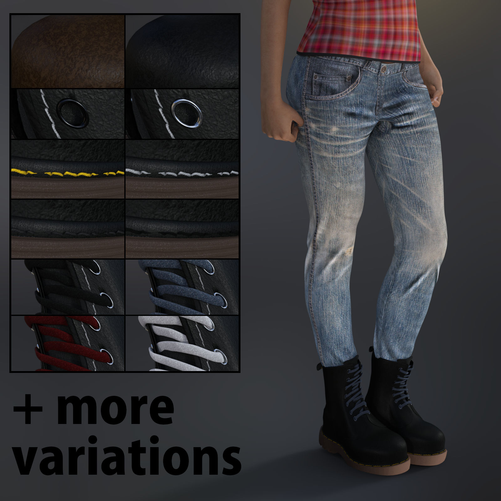 Work Boots for G8F and G8M Iray by N/A