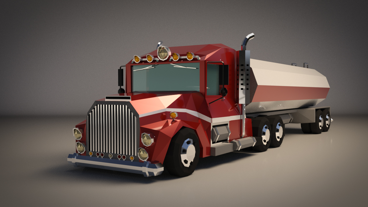 Low-Poly Cartoon Tank Truck - Extended License by N/A