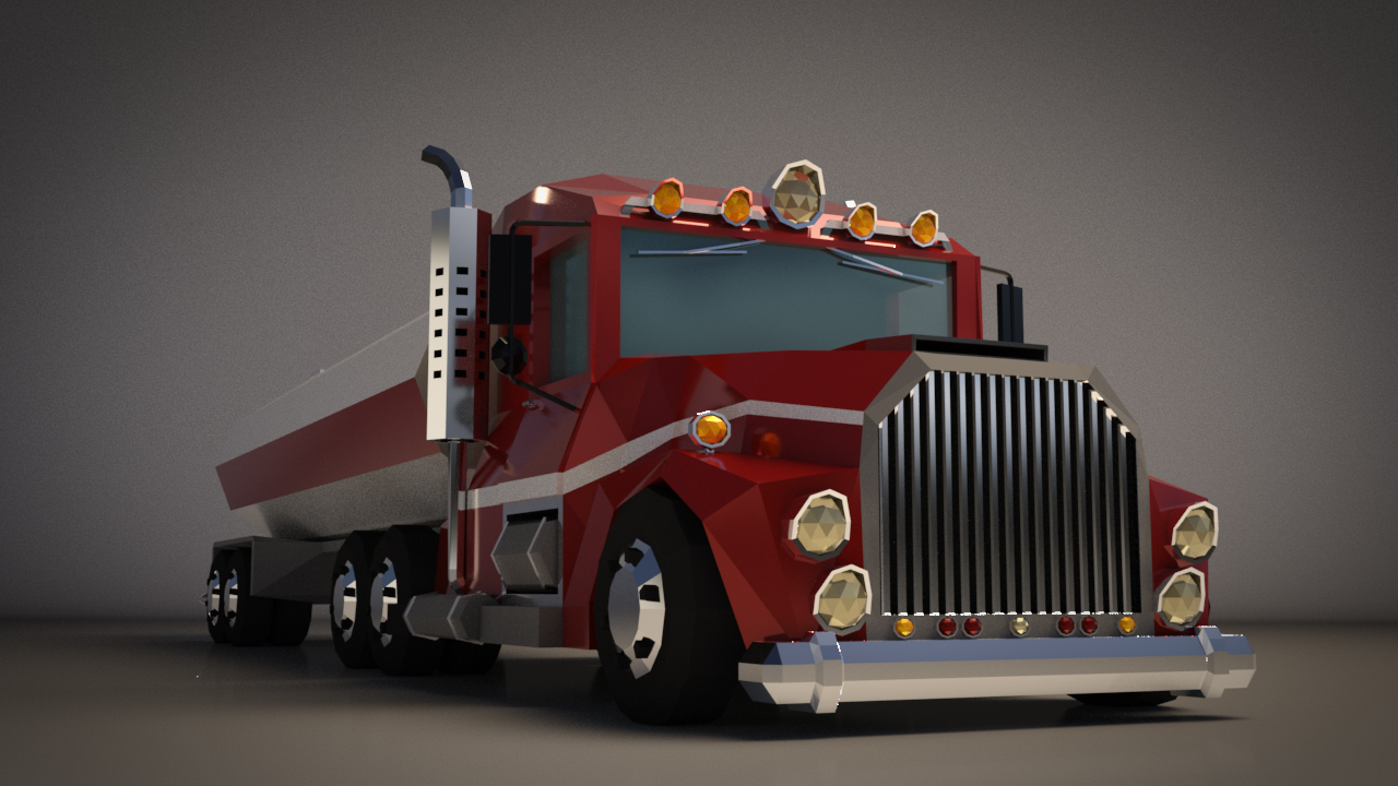 Low-Poly Cartoon Tank Truck - Extended License by N/A