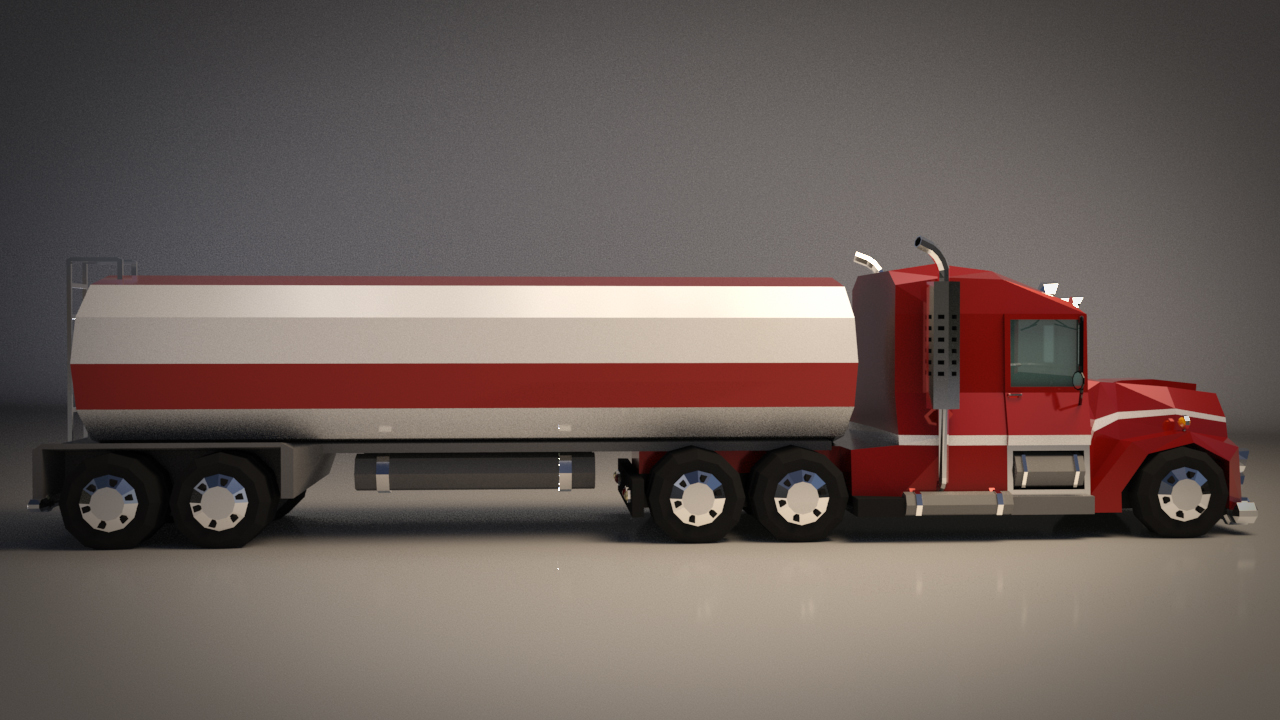 Low-Poly Cartoon Tank Truck - Extended License by N/A