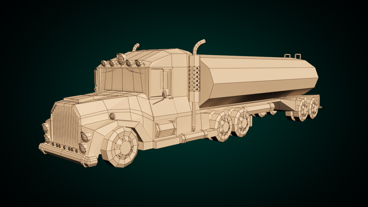 Low-Poly Cartoon Tank Truck - Extended License by N/A