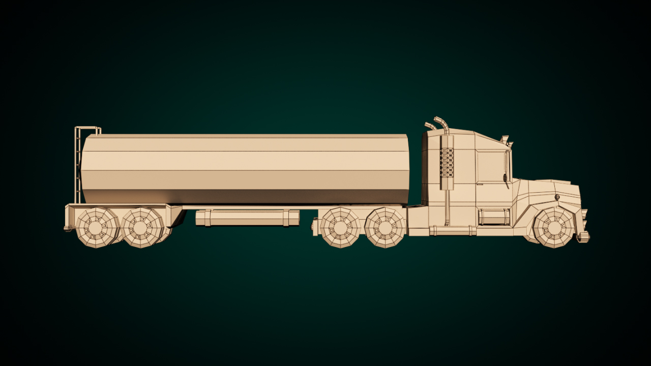 Low-Poly Cartoon Tank Truck - Extended License by N/A