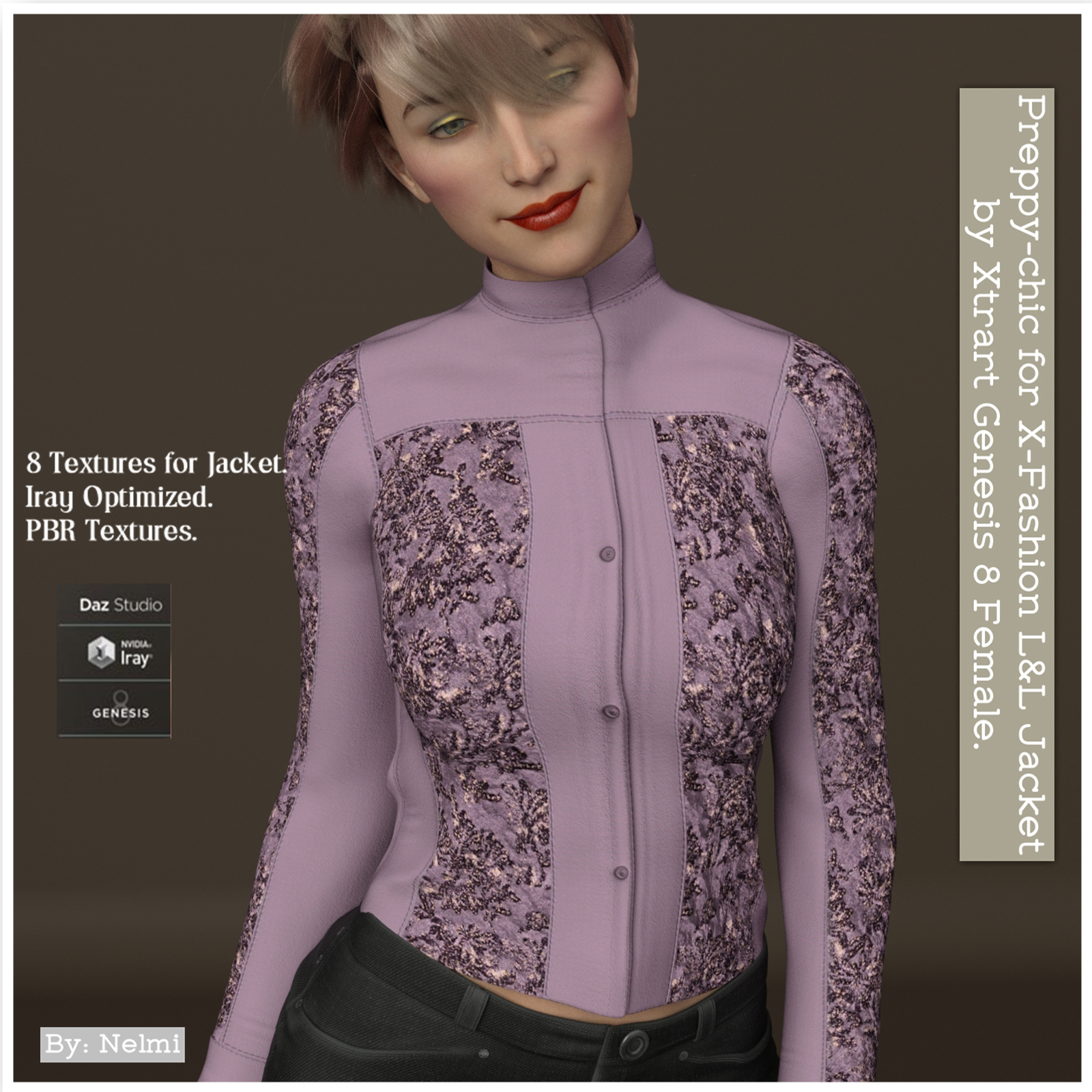 Preppy-chic for X-Fashion L&L Jacket for Genesis 8 Females by N/A
