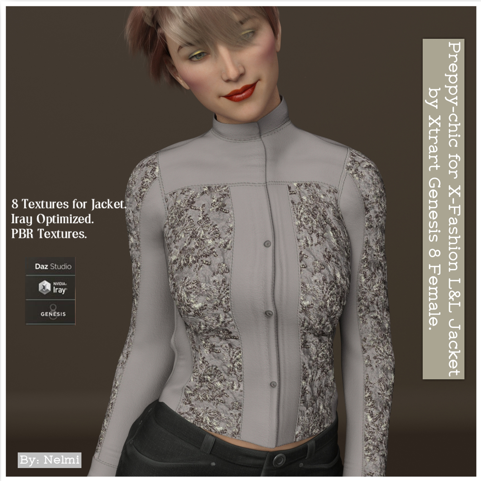 Preppy-chic for X-Fashion L&L Jacket for Genesis 8 Females by N/A