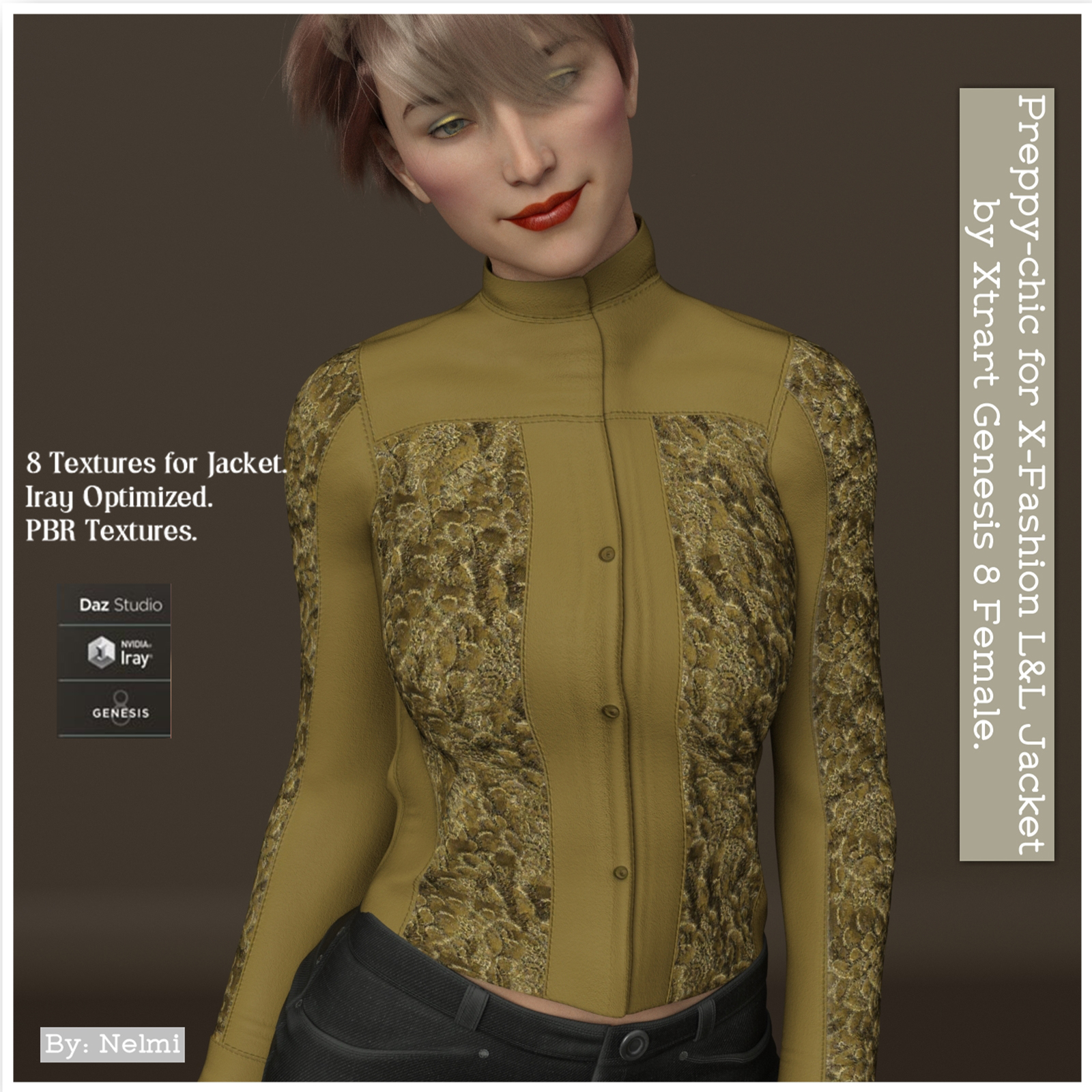 Preppy-chic for X-Fashion L&L Jacket for Genesis 8 Females by N/A