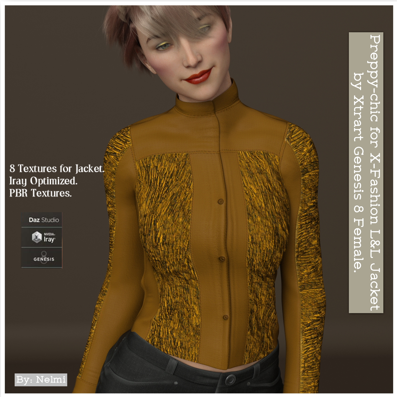 Preppy-chic for X-Fashion L&L Jacket for Genesis 8 Females by N/A