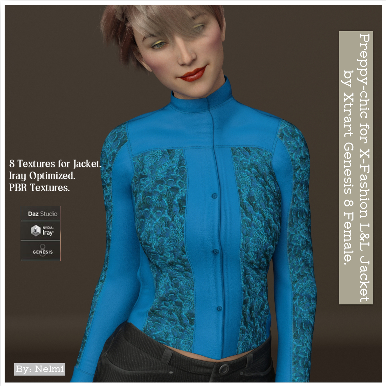Preppy-chic for X-Fashion L&L Jacket for Genesis 8 Females by N/A