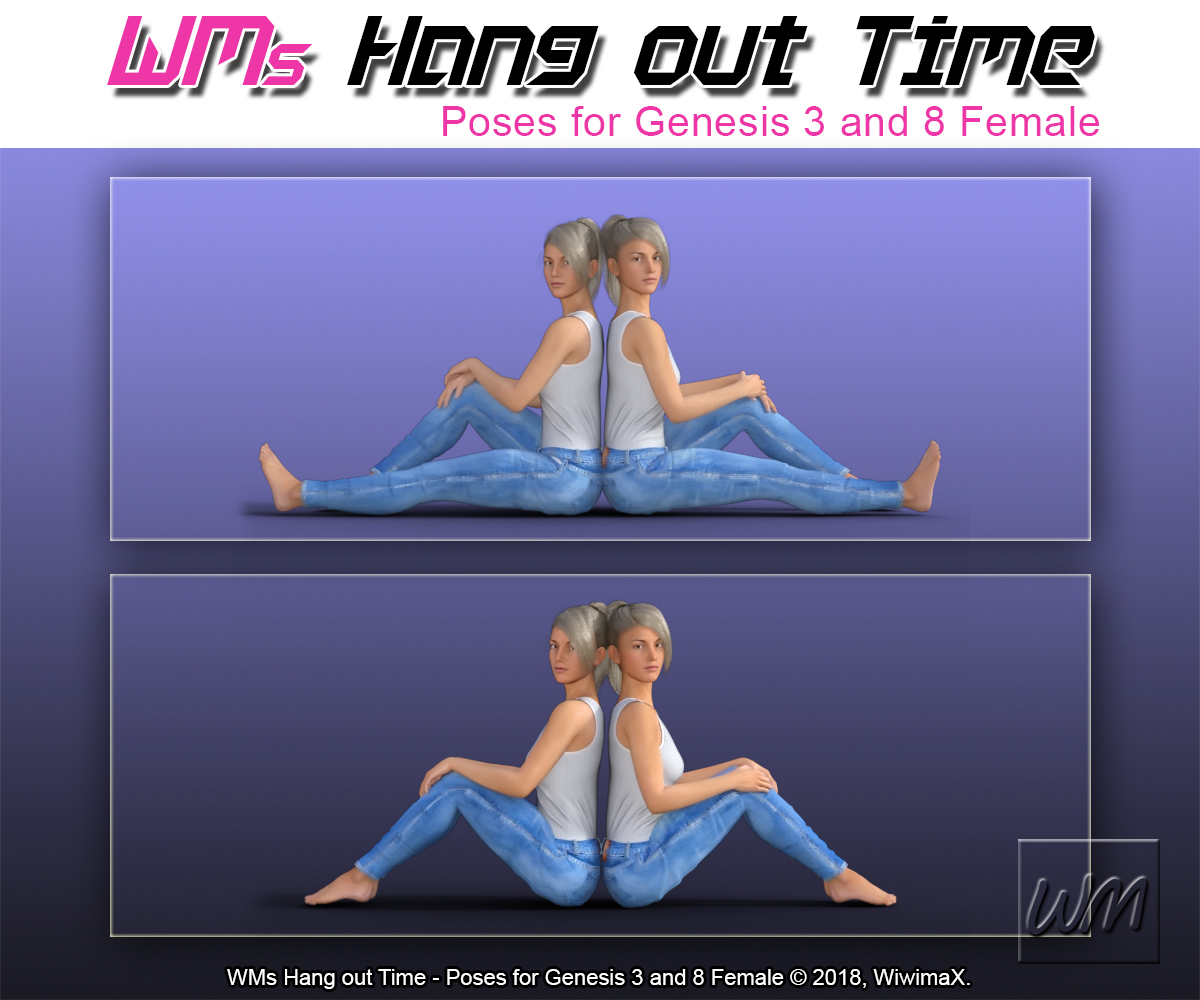 WMs Hang out Time - Poses for Genesis 3 and 8 Female by N/A