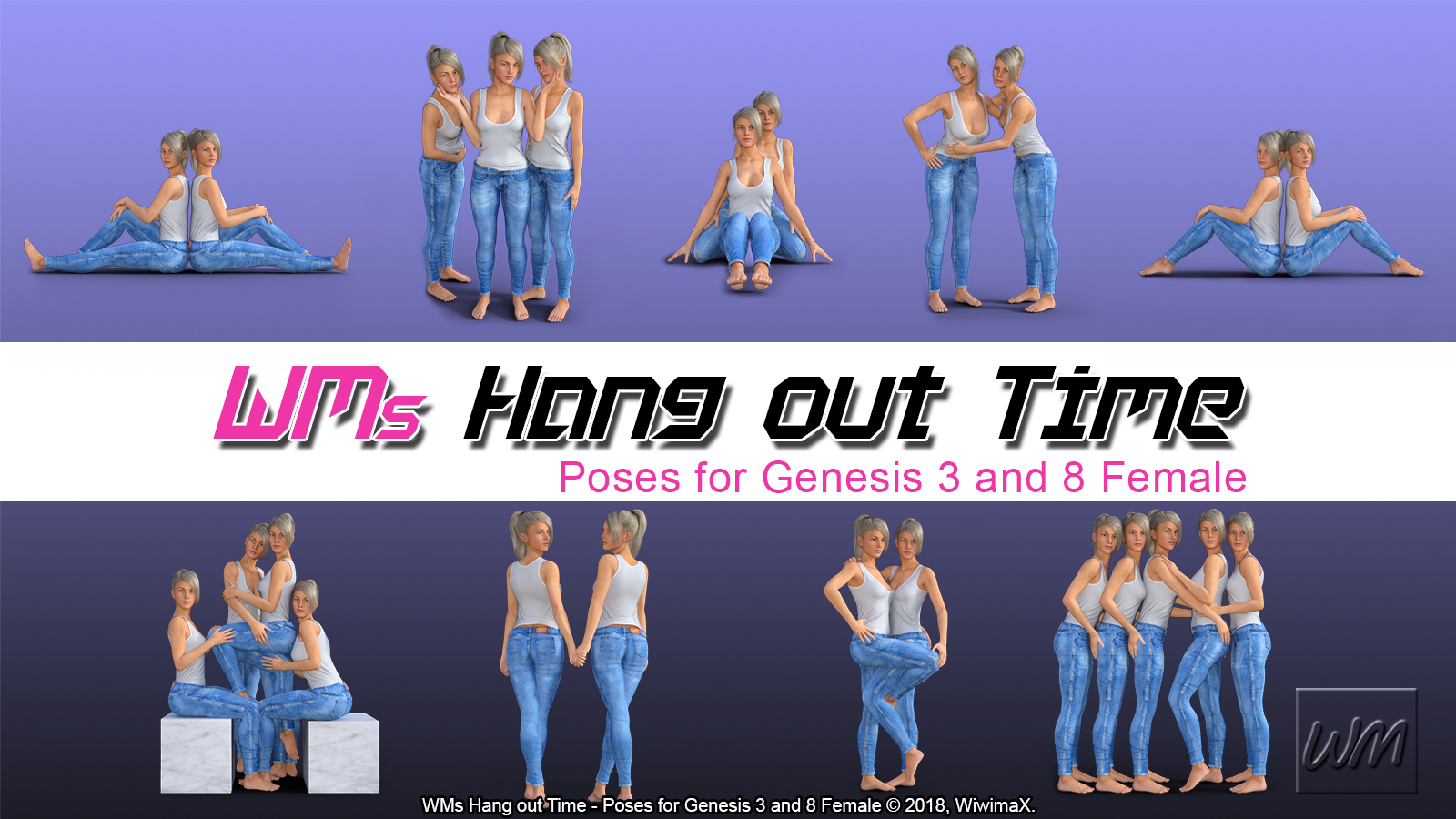 WMs Hang out Time - Poses for Genesis 3 and 8 Female by N/A