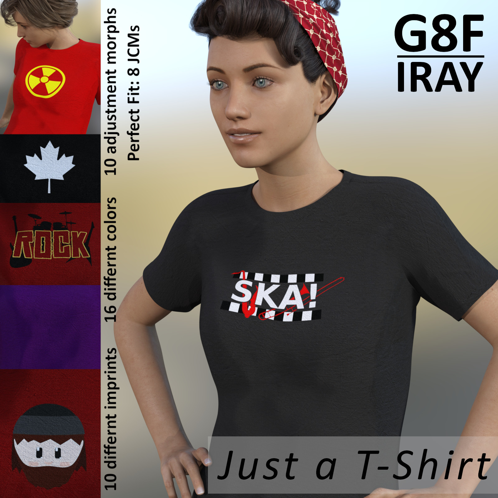Just a T-Shirt for G8F Iray - Genesis 8 Female Shirt by N/A