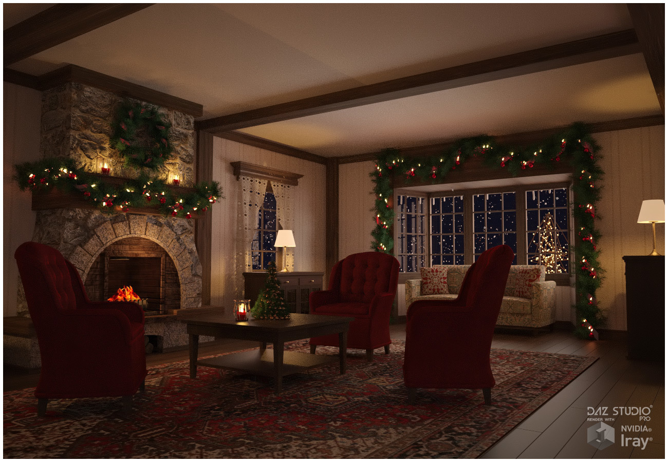 Winter Cottage Interior by N/A